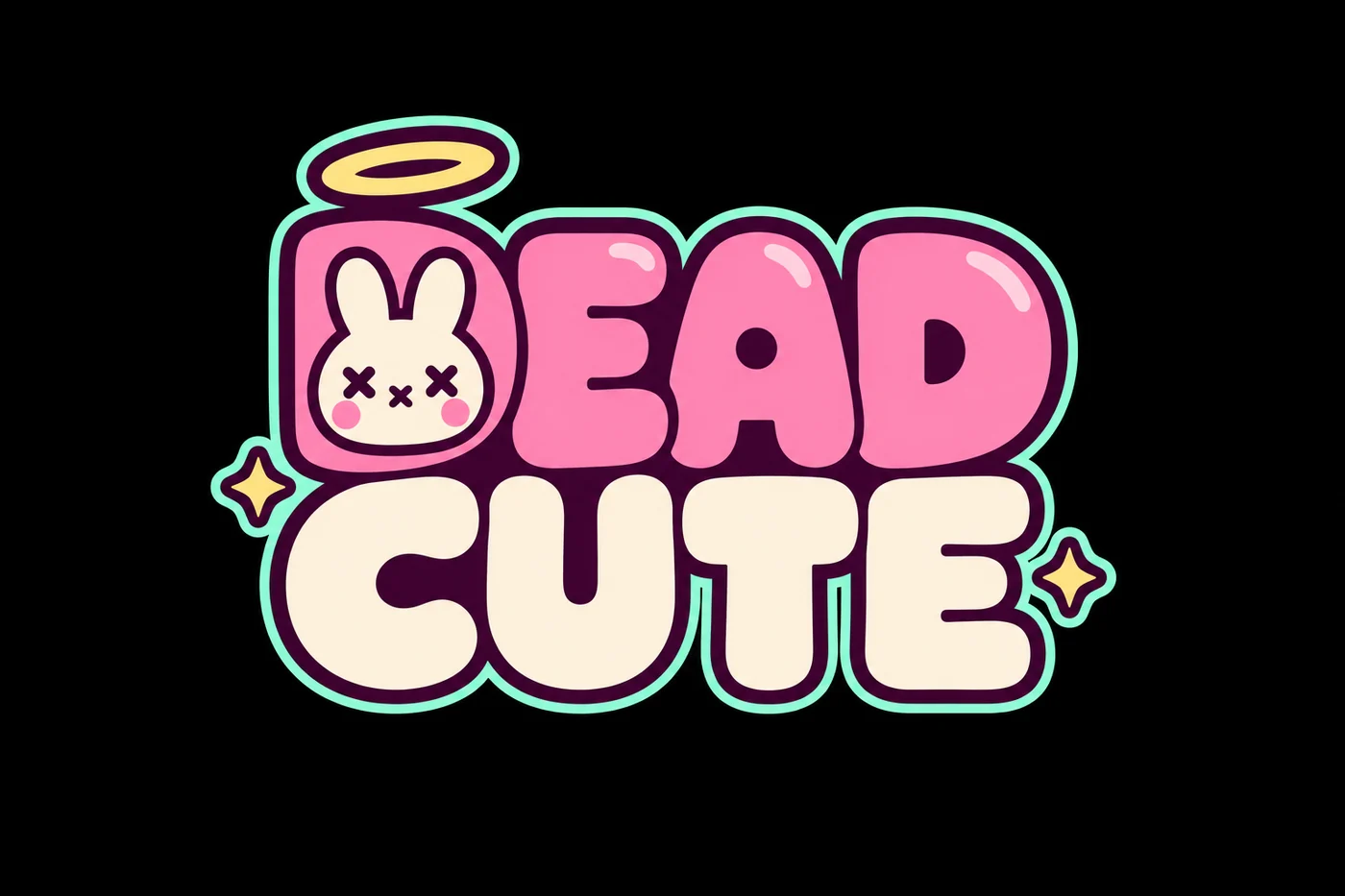 DEAD CUTE logo f2-gs: GPT Image 2.5, flat and bold.
